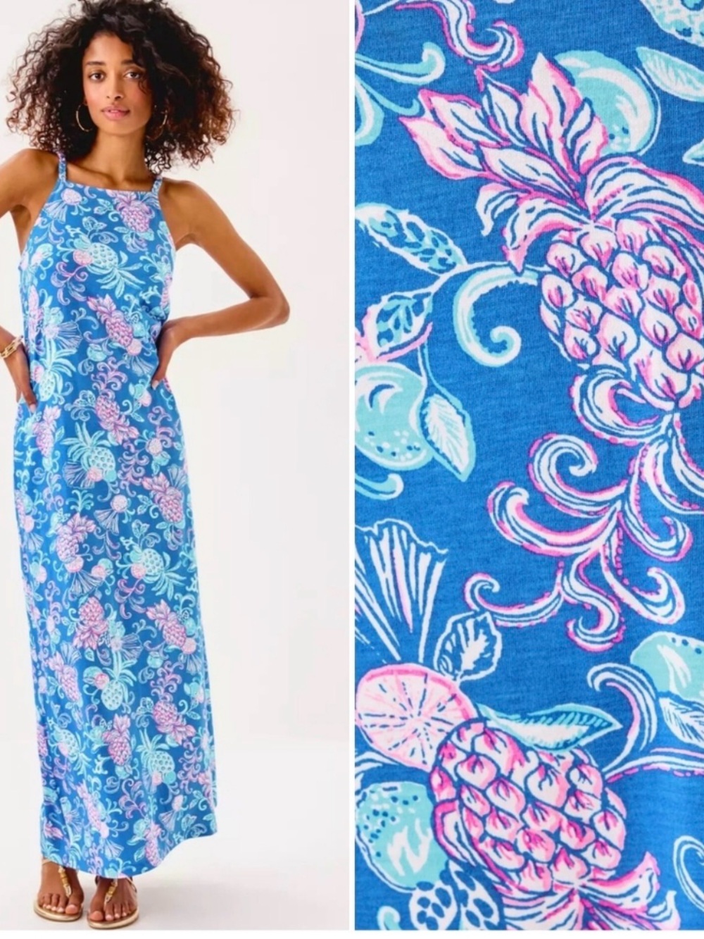 NEW Lilly Pulitzer Braided Straps Kyleigh Maxi Dress - Citrus Crush